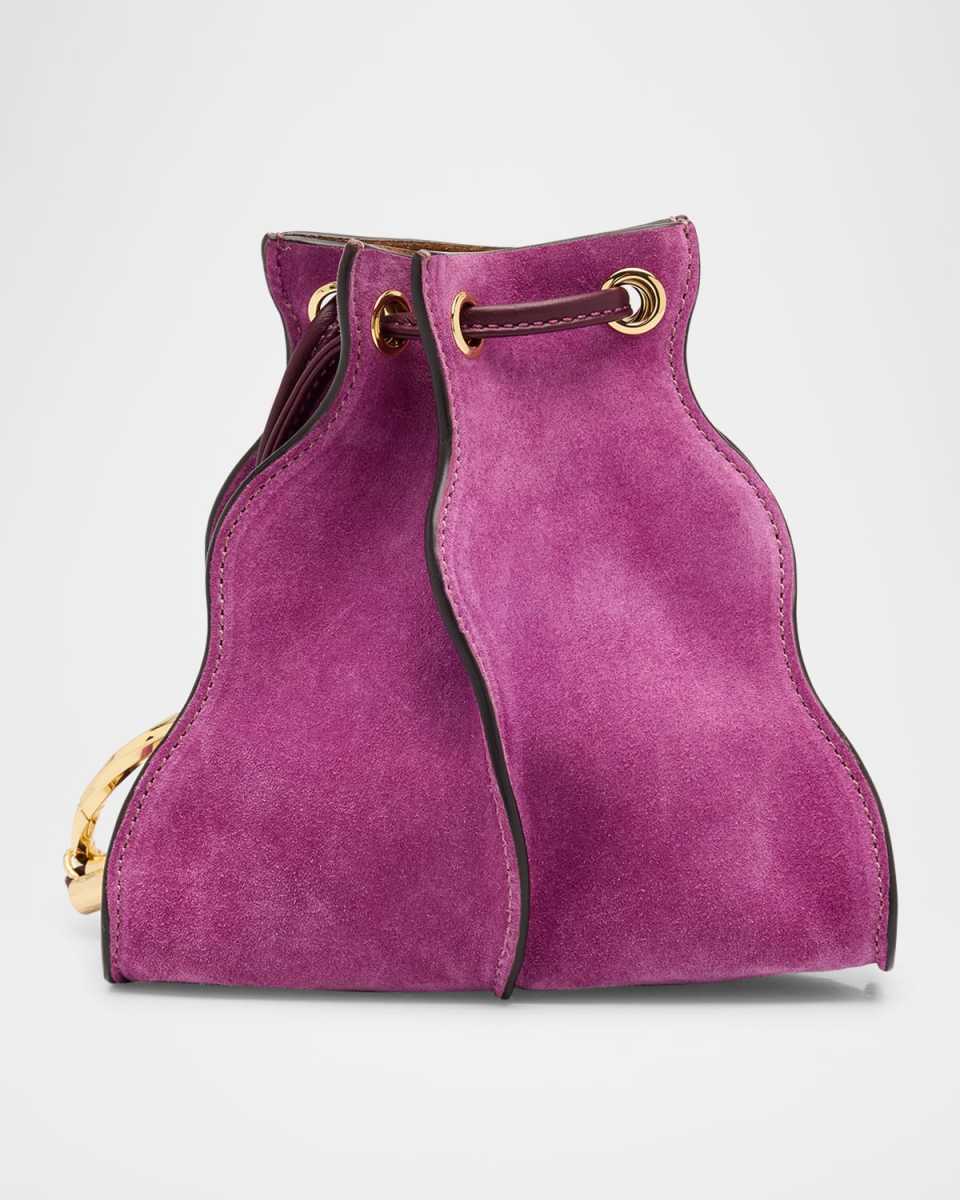 Adria Mini Pleated Wave Suede Crossbody Bag